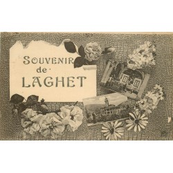 2 x cpa 06 LAGHET. Souvenir multi-vues 1931 et Monastère 1930