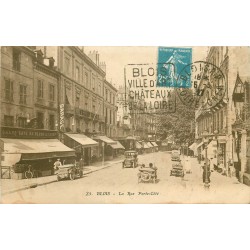 41 BLOIS. Voitures ancienne devant Grand Café Cuiry rue Porte-Côté 1927