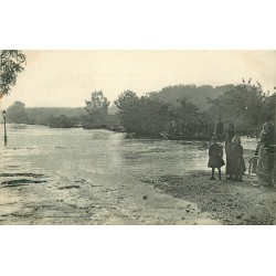 41 BLOIS. Crue de 1907 Sauveteurs sur barge Route de Saint-Gervais