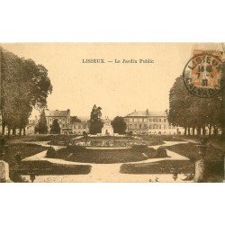 carte postale ancienne 14 LISIEUX. Le Jardin Public 1931