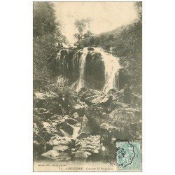 carte postale ancienne 15 ALBEPIERRE. Personnage à la Cascade de Prapechou 1906