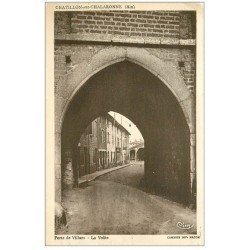 carte postale ancienne 01 Chatillon-sur-Chalaronne. Voûte Porte de Villars 1946