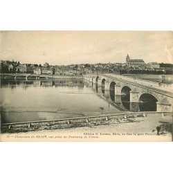 2 x cpa 41 BLOIS. Le Pont vu du Faubourg de Vienne et en face 1910