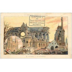 carte postale ancienne 02 SOISSONS. La Cathédrale. Tampon Pharmacie Centrale