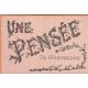 63 CHATELDON. Carte rare " Une Pensée " réhaussée de petits brillants multicolores 1907