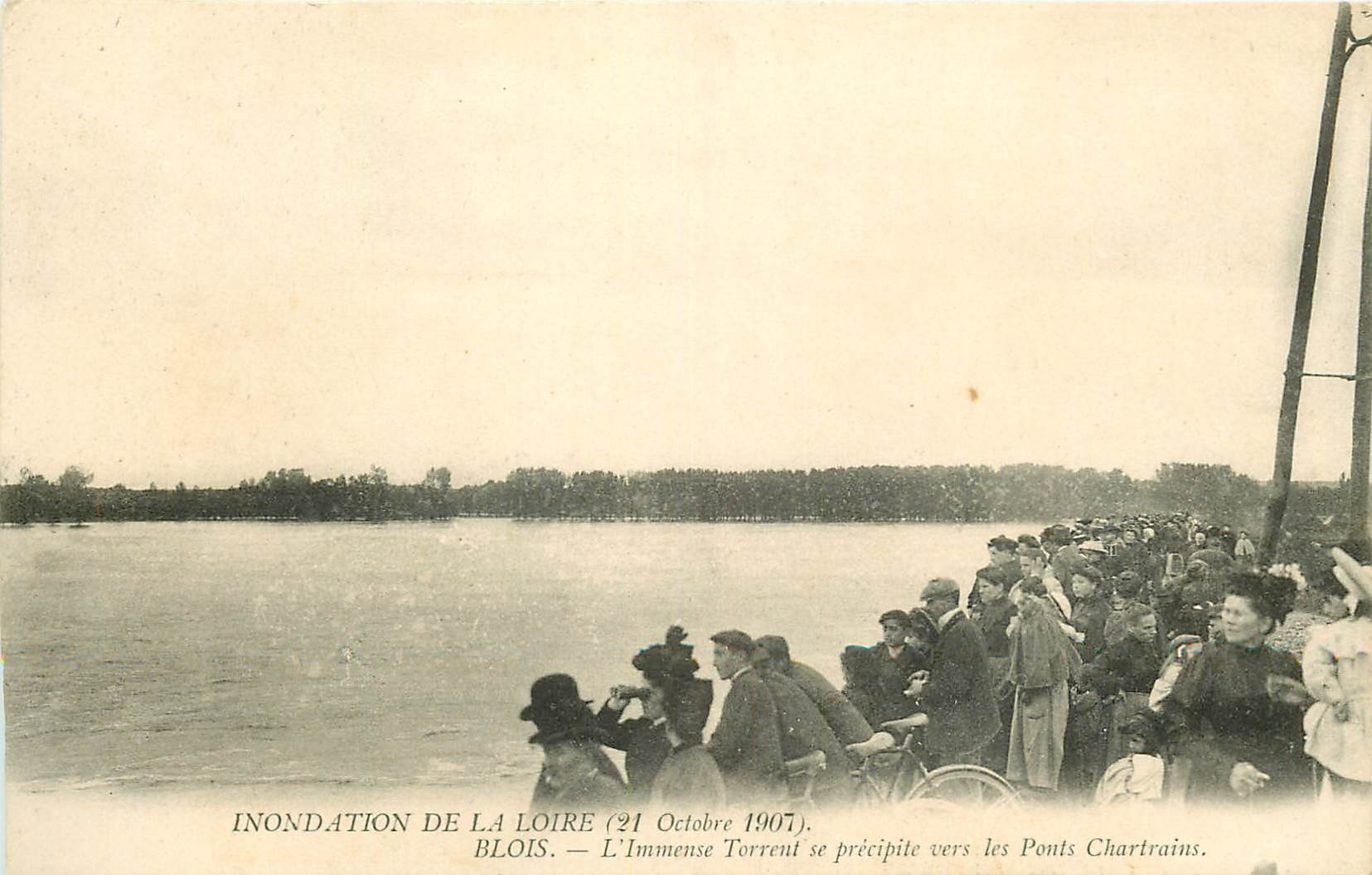 41 BLOIS. Inondation Loire 1907 immense Torrent vers Ponts Chartrains