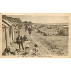 50 SAINT-PAIR-SUR-MER. La Plage avec vendeur ambulant 1925