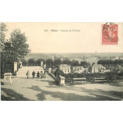 3 x Cpa 41 BLOIS. L'Evêché. Animation sur la Terrasse 1908, vue générale et Jardin
