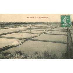 17 ILE DE RE. Les Paludiers dans les Marais Salants 1923