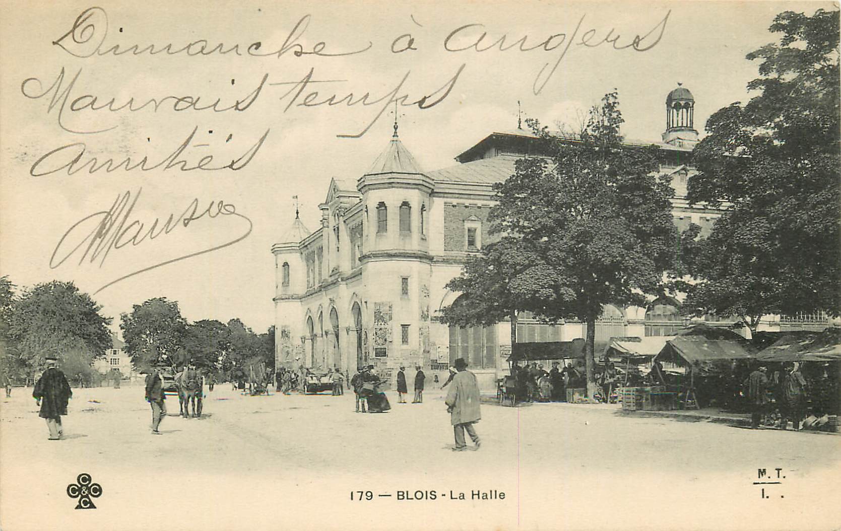 3 x Cpa 41 BLOIS. La Halle 1905, Square Place République 1907 et Avenue Paris 1906