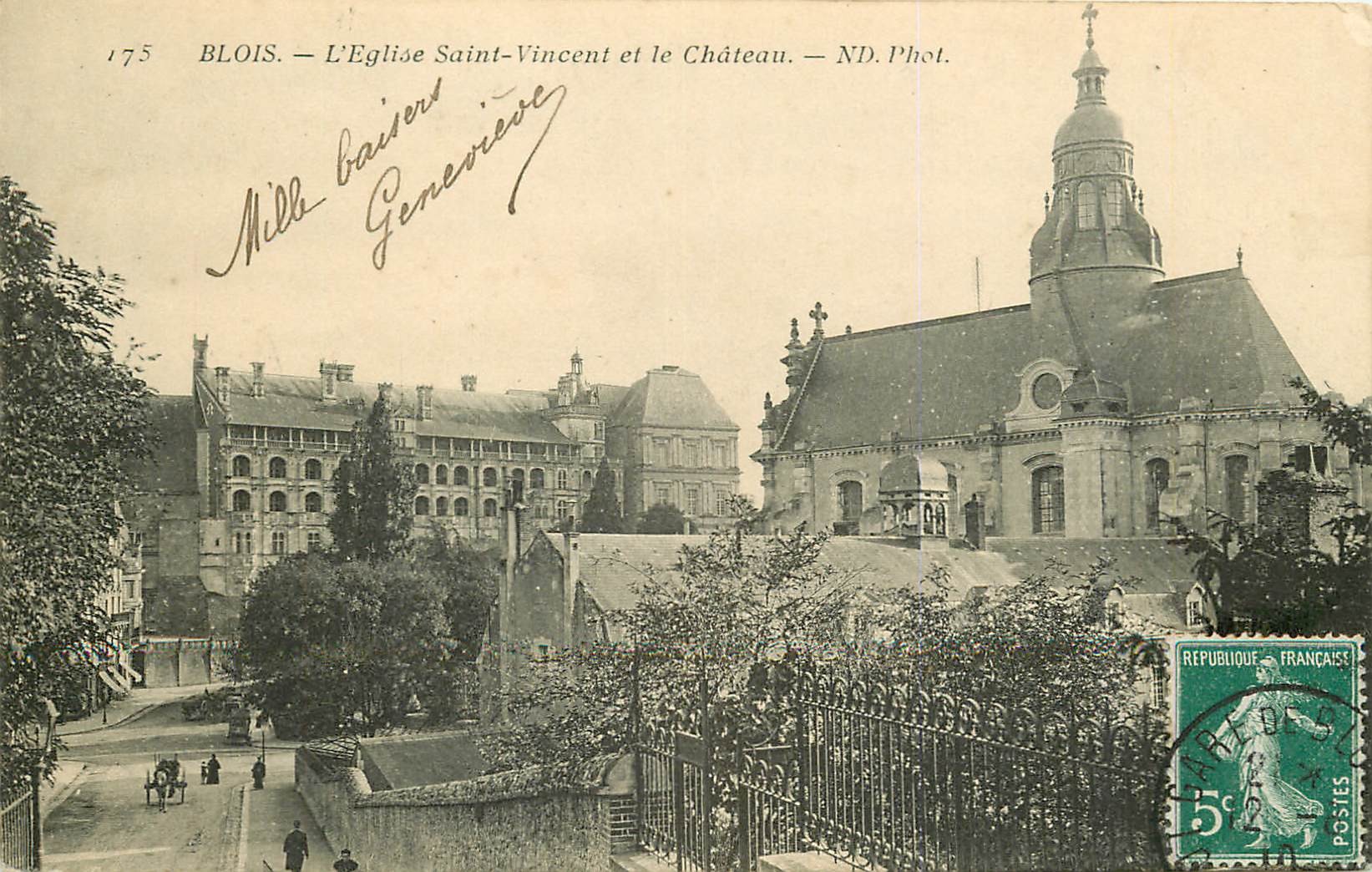 3 x Cpa 41 BLOIS. Eglise Saint-Vincent et le Château 1910