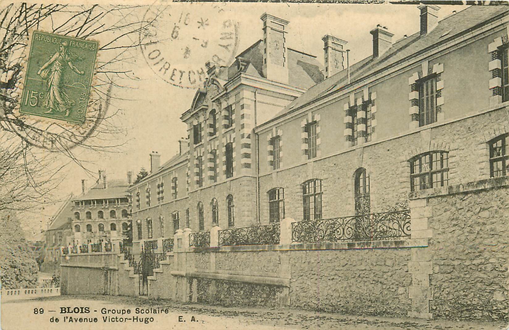 2 x Cpa 41 BLOIS. Ecole Groupe scolaire Avenue Victor-Hugo 1919