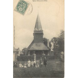 60 ABANCOURT. L'Eglise avec enfants 1907