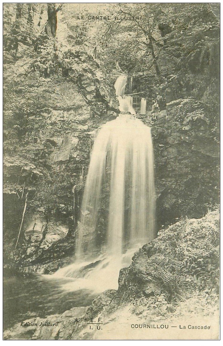 carte postale ancienne 15 COURNILLOU. La Cascade 1911