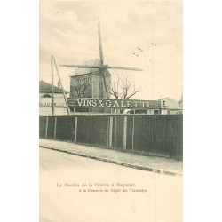 93 BAGNOLET. Le Moulin de la Galette à la Descente du Dépôt des Tramways 1905