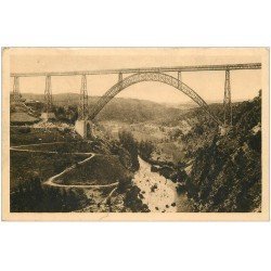 carte postale ancienne 15 GARABIT. Le Viaduc sur Vallée de la Truyère 1933
