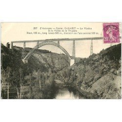 carte postale ancienne 15 GARABIT. Le Viaduc sur Vallée de la Truyère 1934