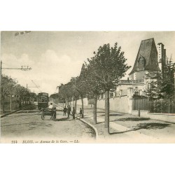 2 x Cpa 41 BLOIS. Tramway MAGGI et Pavillon Anne de Bretagne avenue de la Gare 1908
