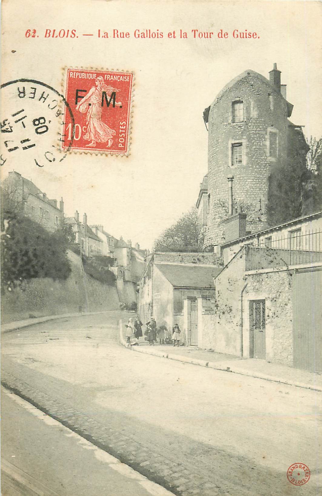 2 x Cpa 41 BLOIS. La Tour du Duc de Guise rue Gallois 1908 & 1906