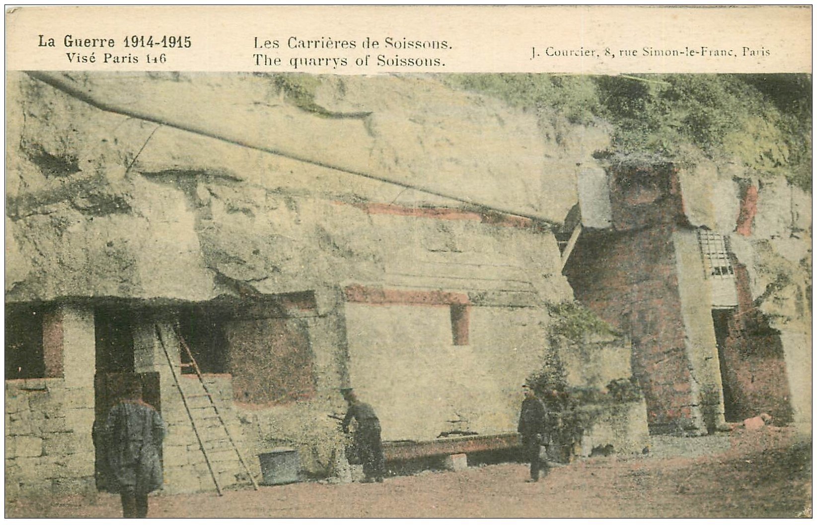 carte postale ancienne 02 SOISSONS. Les Carrières. Guerre 14-18