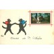 24 SAINT-ESTEPHE. Petits chats par René carte à système avec véritable photo collée 1958