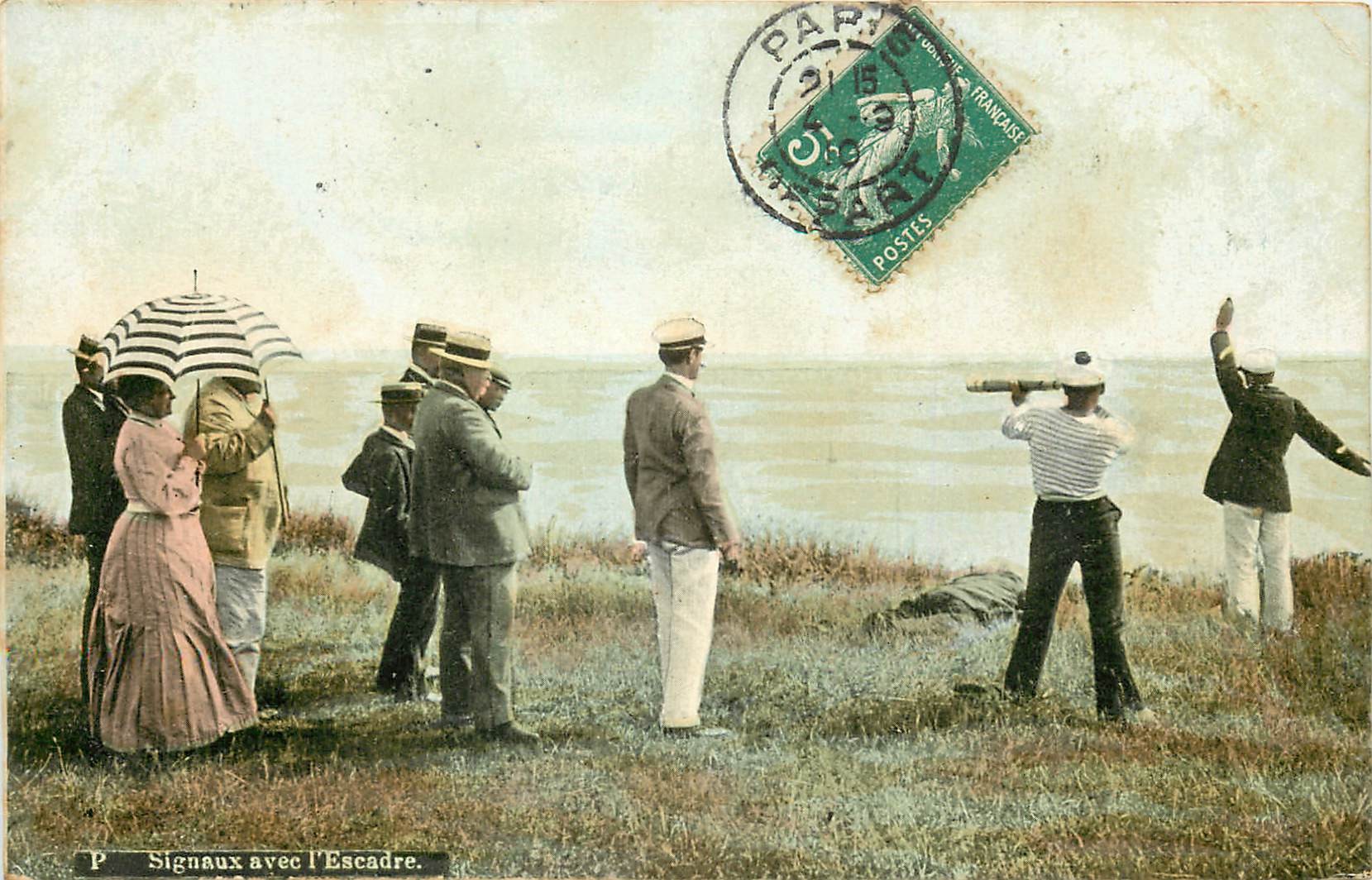 62 PARIS PLAGE. Signaux avec l'Escadre 1910
