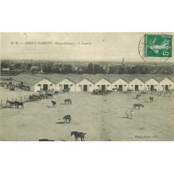 79 SAINT-VARENT. L'Annexe avec chevaux et militaires 1914