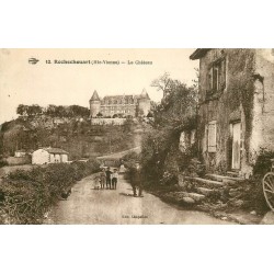 2 x Cpa 87 ROCHECHOUART. Le Château et Eglise 1909