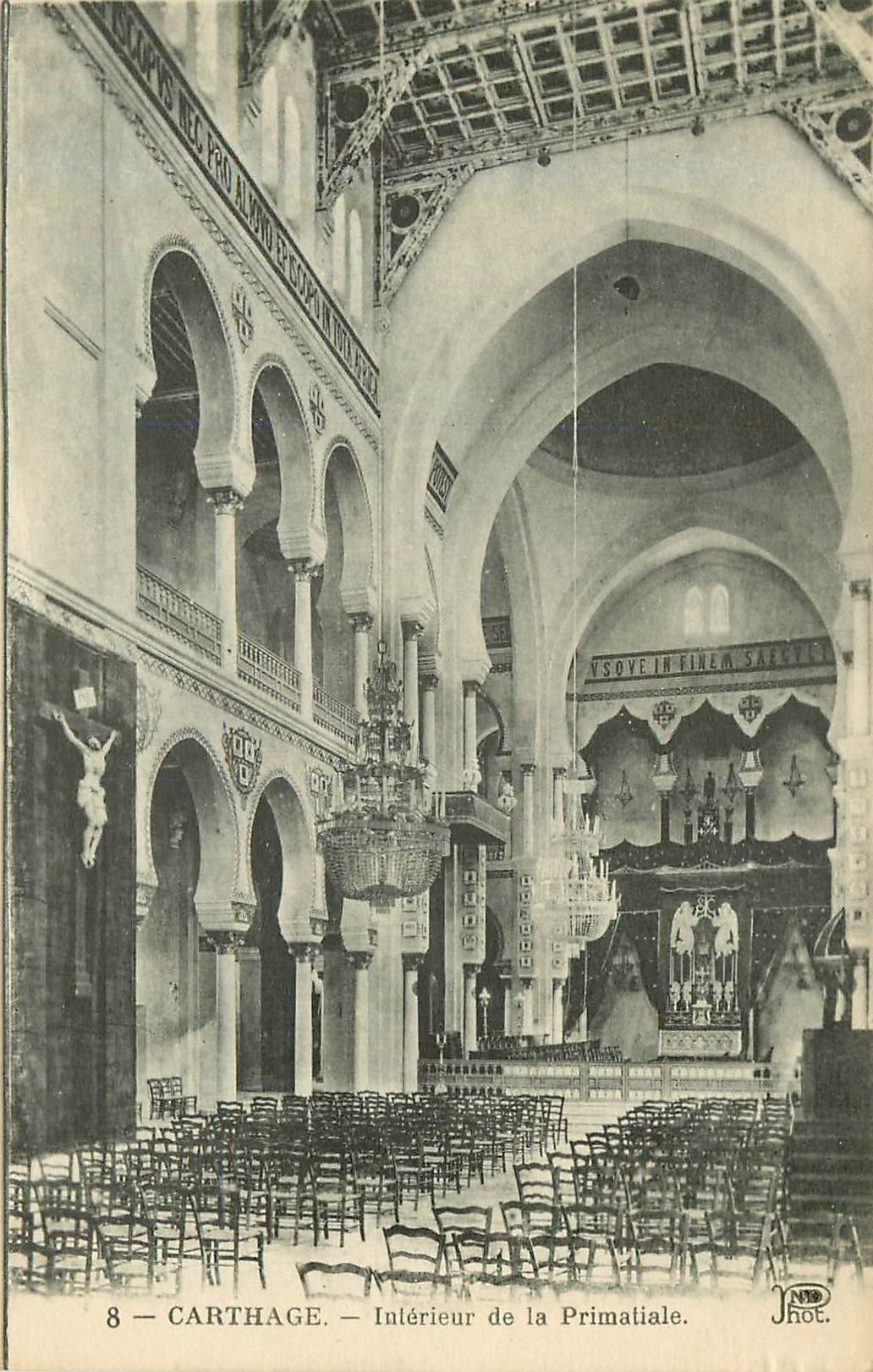 2 x Cpa CARTHAGE. Chapelle et intérieur de la Basilique Primatiale