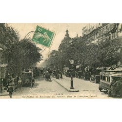 2 x Cpa 75 PARIS. Autobus Boulevard des Italiens 1915 et Grand & Petit Palais 1905