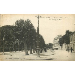 26 MONTELIMAR. Militaires au Champ de Mars et boulevard Desmarais. Tampon Hôpital 1919