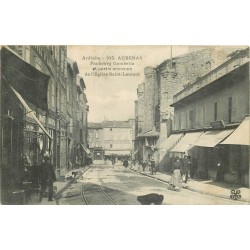 07 AUBENAS. Faubourg Gambetta avec Café de la Rotonde 1908