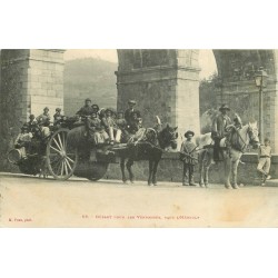 34 LAMALOU-LES-BAINS. Départ pour les Vendanges dans l'Hérault 1908