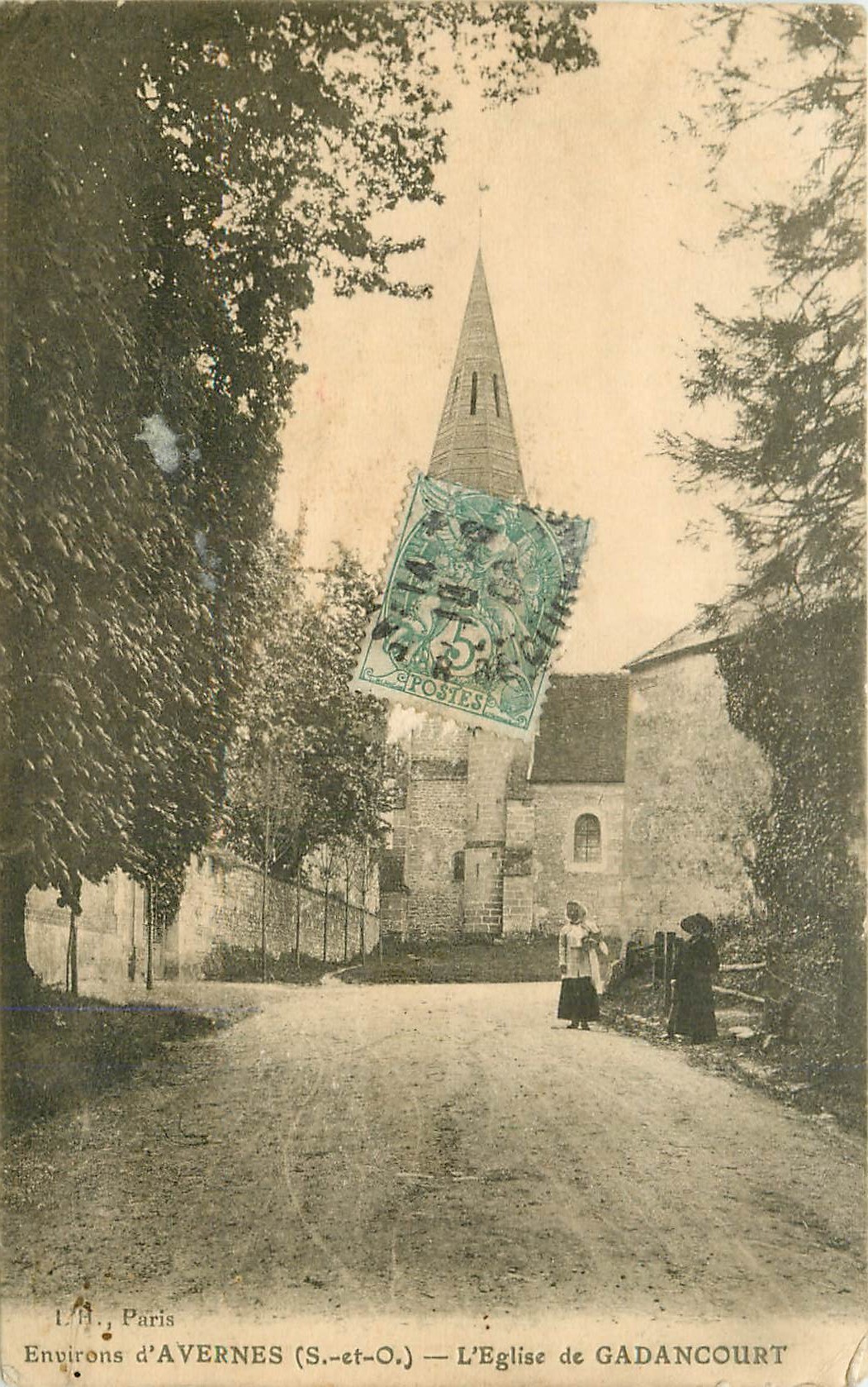 95 GADANCOURT. L'Eglise 1915