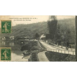 77 NANTEUIL-SUR-MARNE. Le Chemin du Halage 1918