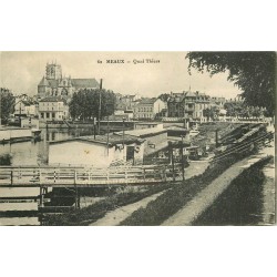 77 MEAUX. Péniches Lavoirs au Quai Thiers 1917