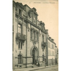 2 x Cpa 95 PONTOISE. Caisse d'Epargne et Quai du Pothuis 1919