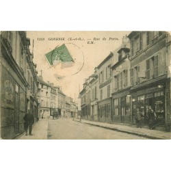 95 GONESSE. Rue de Paris avec nombreux Commerces 1924