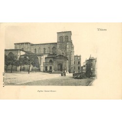 2 x Cpa 63 THIERS. Eglise Saint-Genez et vue prise du Pont de Seychalles 1907