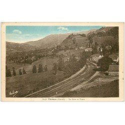 carte postale ancienne 15 THIEZAC. La Gare et Vaurs