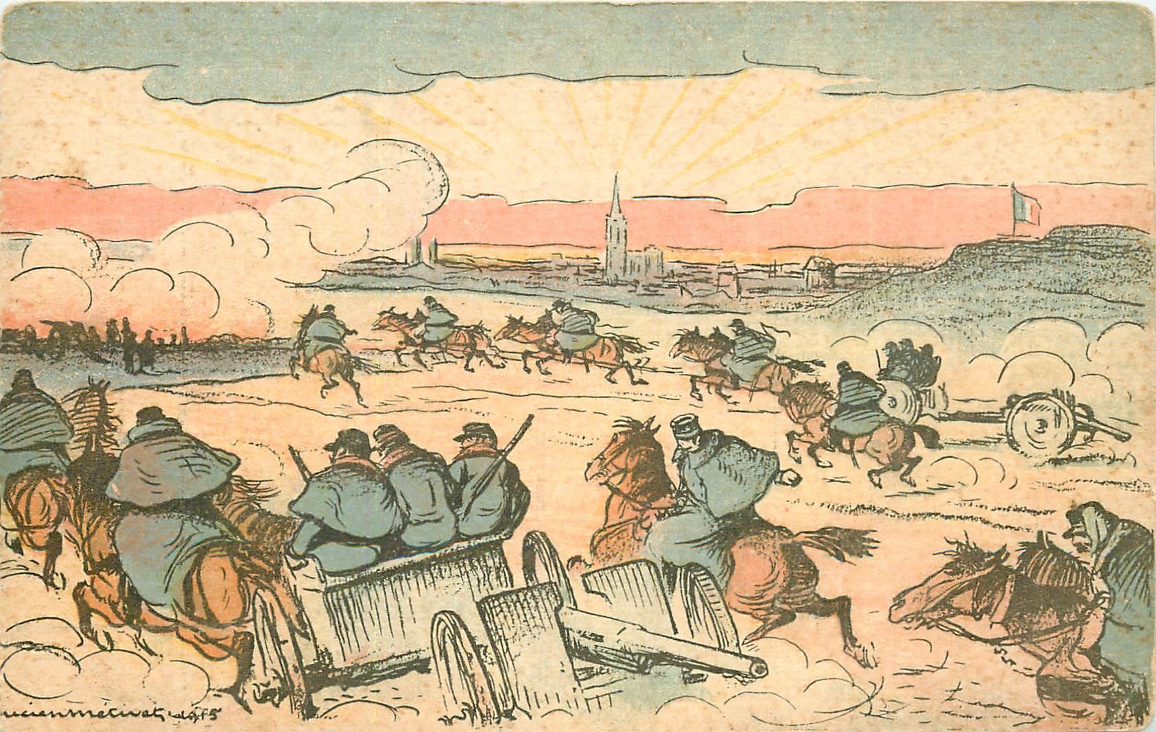 Guerre 1914-18 MILITARIA déplacement des canons et Cavalerie