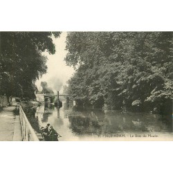 95 L'ISLE ADAM. Péniche à vapeur et barque sur le Bras du Moulin