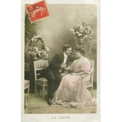 5 Cpa sur " Couple, la Cour, les Fiançailles, le Mariage... " par Arjalew photographe 1907