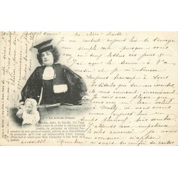 lot 5 Cpa sur les métiers de la Justice " LA FEMME AVOCAT " et sa poupée en 1902