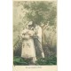 3 Cpa COUPLES. Un bébé dans les choux vers 1900