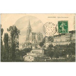 carte postale ancienne 16 ANGOULEME. Eglise Sainte-Ausone 1912