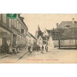 60 ELINCOURT-SAINTE-MARGUERITE. Grande Rue et Eglise 1912 nombreuses écolières