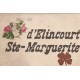 2 x Cpa 60 ELINCOURT-SAINTE-MARGUERITE. Souvenir écriture paillettes ajout et Prieuré