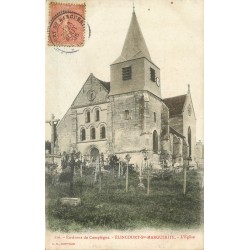 2 x Cpa 60 ELINCOURT-SAINTE-MARGUERITE. Cimetière et intérieur de l'Eglise 1905