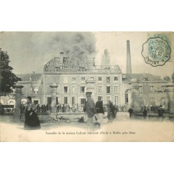 80 MUILLE. Incendie maison Lefrant fabricant d'huile 1904